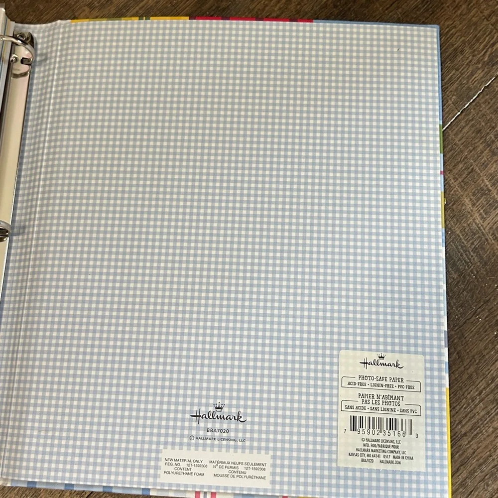 New Hallmark Baby Five-Year Memory‎ Book - Blue Plaid Customizable Nautical